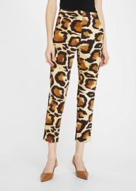 Sergio Hudson Leopard Crop Cigarette Pants - at Bergdorf Goodman